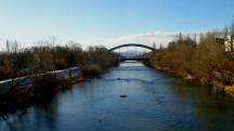  Blick vom Steg auf die Traisen flussaufwrts 